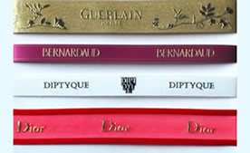 custom printed ribbon, printed tissue for retail, retail accessories, envelopes, custom gift wrap