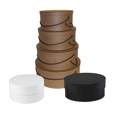 circular boxes and round hat boxes