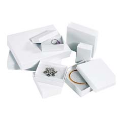 white krome jewelry boxes with cotton inserts