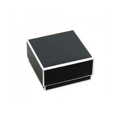 white jewelry box with black trim - stock rigid setup boxes packaging