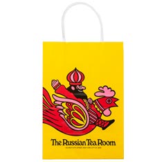 full color custom paper shopping bag with twisted white paper handle