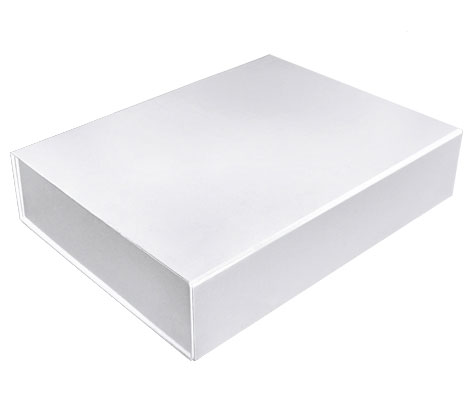 glossy white magnetic retail folding boxes 14-3/8 x 10-3/4 x 3-1/8
