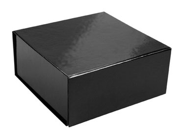 glossy black magnetic retail folding boxes 6 x 6 x 2-3/4