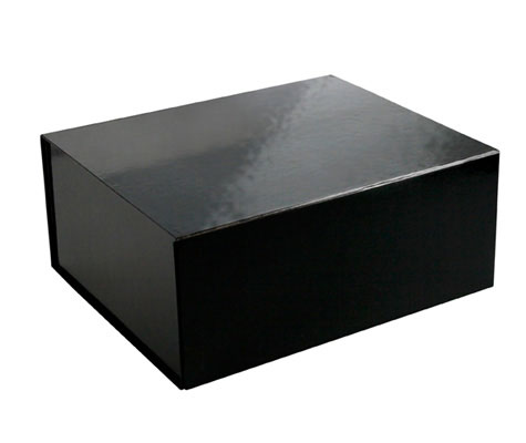 glossy black magnetic retail folding boxes 13 x 10-3/4 x 5-1/2