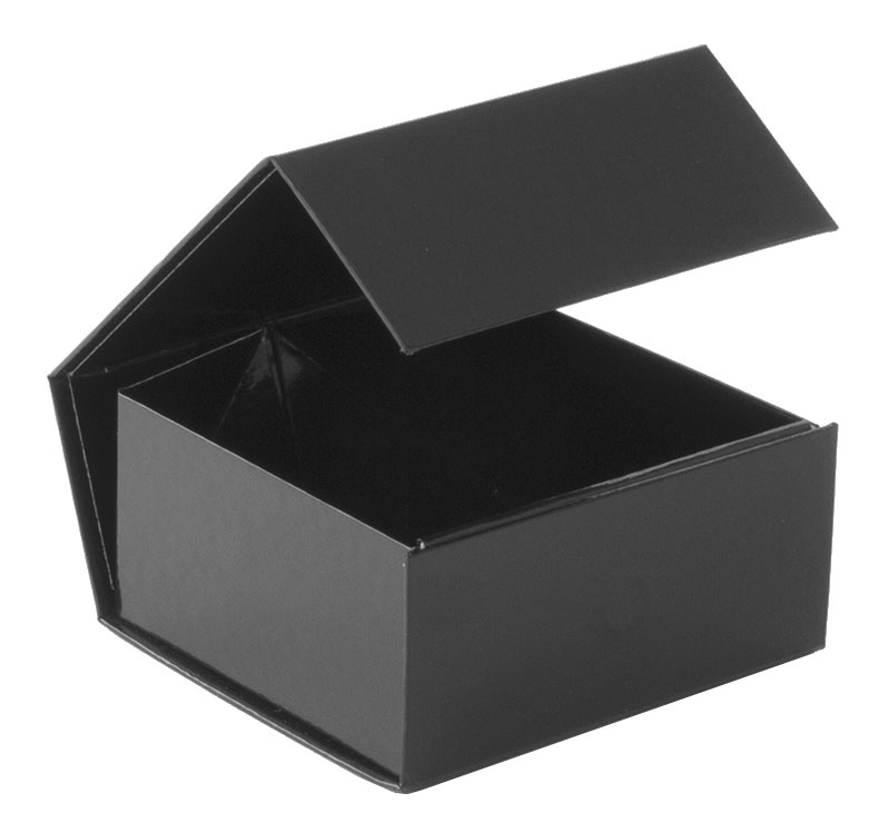 glossy black magnetic retail folding boxes