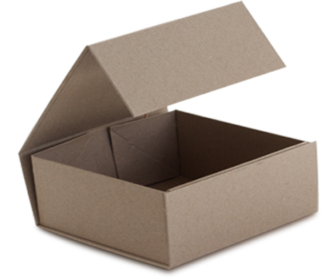 Interior Open View Natural Kraft Magnetic Snap Closure Retail Folding Boxes