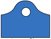 25% RECYCLED Plastic High-Density T-Shirt Bag -  Wave Die Cut Handle BLUE