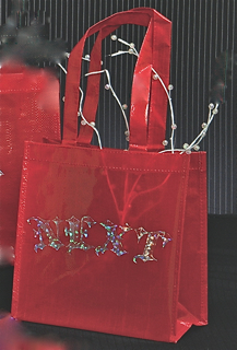 Reusable Sparkling Woven Polypropylene Tote Bag - Ruby Red