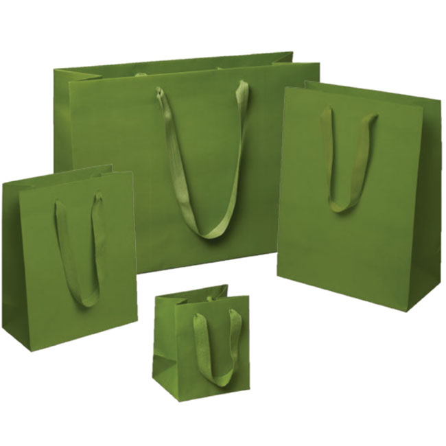 aruba green euro tote paper shopping bags cotton twill handles 4 sizes