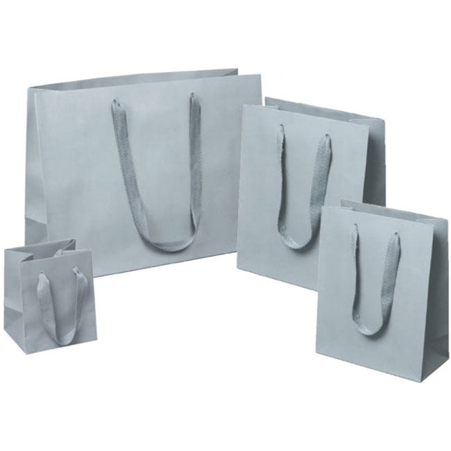 light gray euro tote paper shopping bags 4 sizes