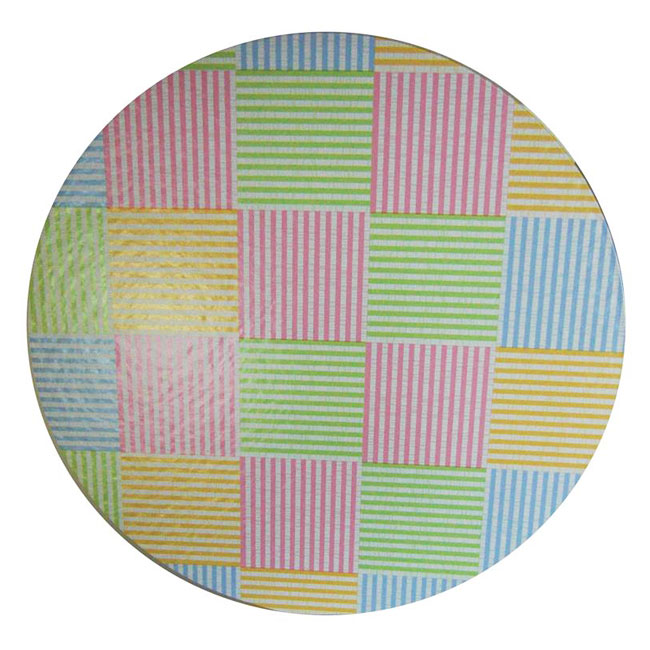 nested hat box lid showing madras plaid print pattern