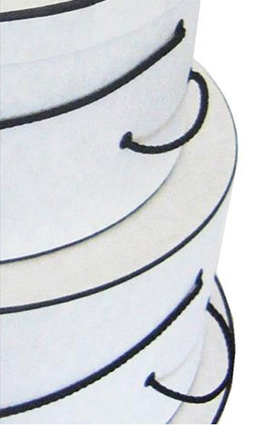 nested retail hat boxes white crepe pattern detail