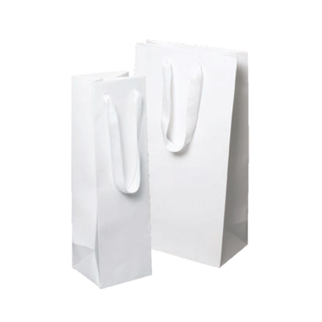white kraft euro tote paper bags with white cotton twill ribbon handles bottle sizes