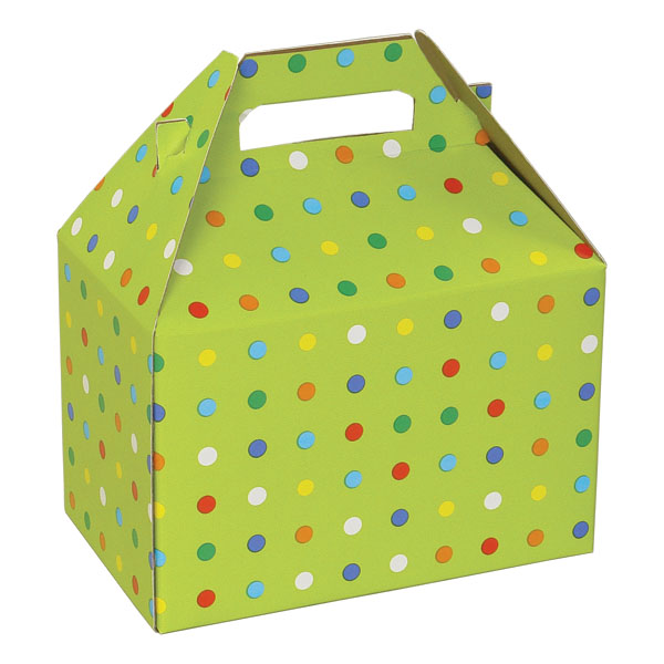 100% Recycled Gable Style Giftware Box - Party Dots 100% Recycled Gable Style Giftware Box - Party Dots