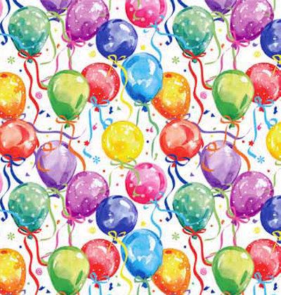 Balloons & Ribbons Patterned Gift Wrap