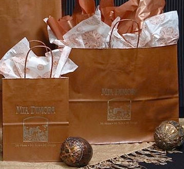Frosted Paper Shopping Bag with Kraft Paper Handles - Bronze Coffee Frosted Paper Shopping Bag with Kraft Paper Handles - Bronze Coffee