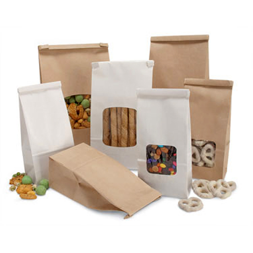 Tin-Tie Paper Coffee & Cookie Bags - White, Natural Kraft & Claycoat