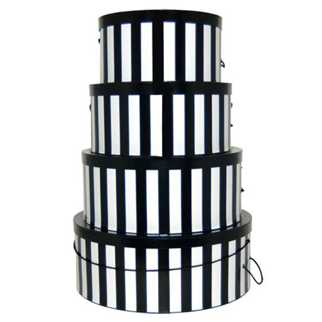 Black & White Stripes - 4 Box Nest