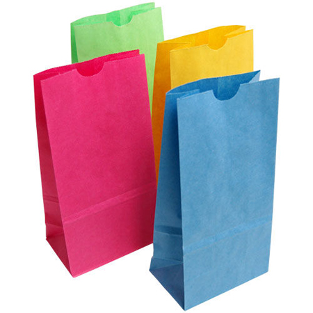 SOS Kraft Grocery Bags - 14 Colors & 6 sizes