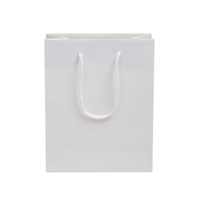 White, Matte Laminated, Cotton Cord Handles - Assorted Sizes