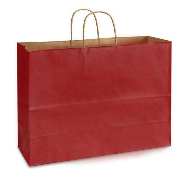 Red Natural Kraft, Twisted Paper Handles - 16" W x 6" G x 12" H