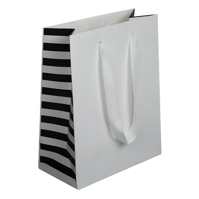 White Stripes, Natural Finish, Cotton Twill Handles - Assorted Sizes White Stripes, Natural Finish, Cotton Twill Handles - Assorted Sizes
