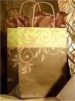 Recycled Kraft Paper Shopping Bag - Antigua Print