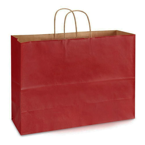 Red Natural Kraft, Twisted Paper Handles - 16" W x 6" G x 12" H