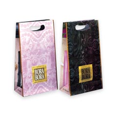 custom imprinted die cut handle paper shopping totes