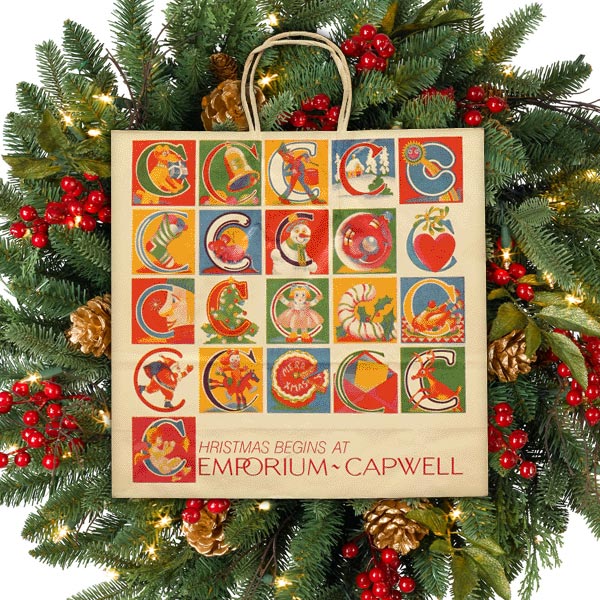 Emporium Capwell Christmas Begins Shopping Bags