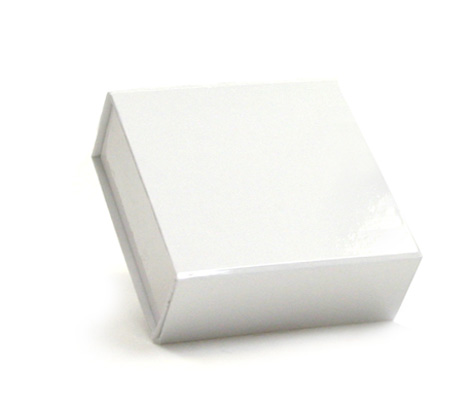 glossy white magnetic retail folding boxes 3-1/2 x 3-5/8 x 1-1/2