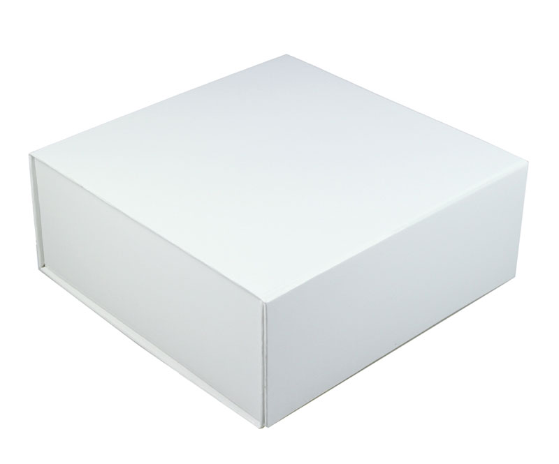 glossy white magnetic retail folding boxes 8 x 8 x 3-1/8