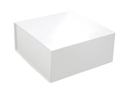 glossy white magnetic retail folding boxes 6 x 6 x 2-3/4
