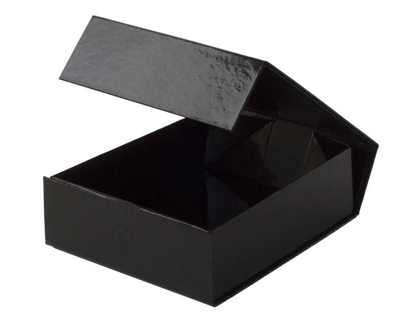 glossy black magnetic retail folding boxes