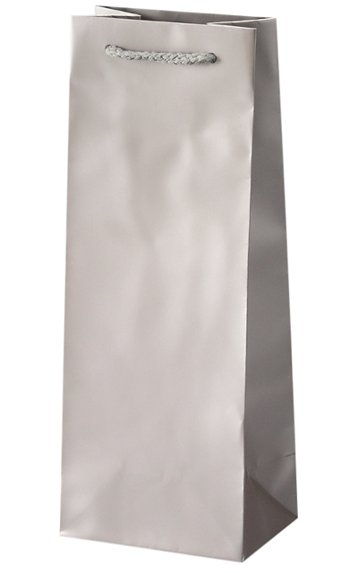 Euro Soft Handle Paper Bottle Bag - Platinum Euro Soft Handle Paper Bottle Bag - Platinum