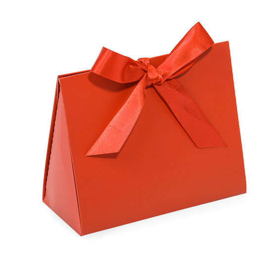 Euro Style Soft-Handle Laminated Paper Purse Bag / Box - Garnet Red