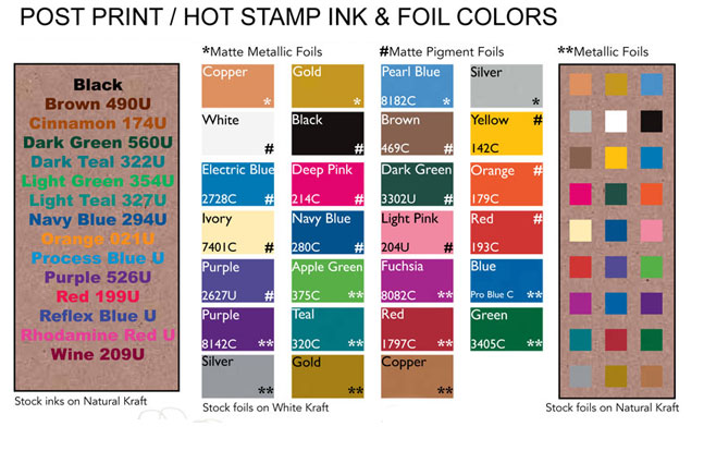 custom bag imprint colors available