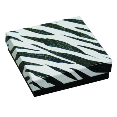 2-Piece Jewelry Boxes, Padded - Zebra Patterned