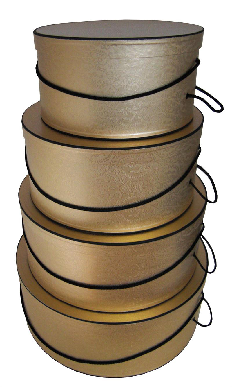 Nested Hat Boxes - Golden Tapestry Nested Hat Boxes - Golden Tapestry