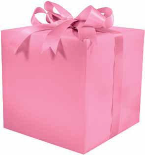 Gloss Solid Pink Gift Wrap