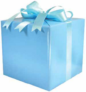 Gloss Solid Light Blue Gift Wrap