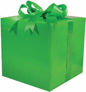 Gloss Solid Green Gift Wrap