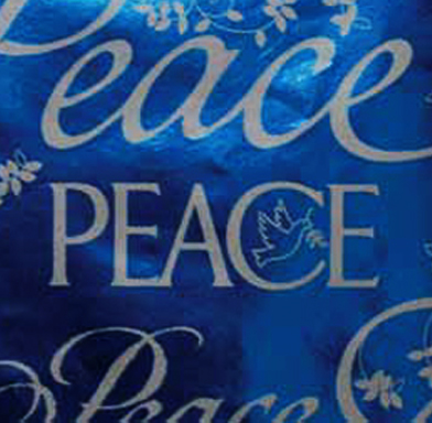 Peace Foil Patterned Gift Wrap
