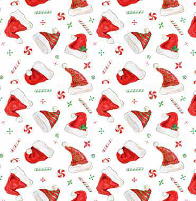 Santa Hats Patterned Gift Wrap