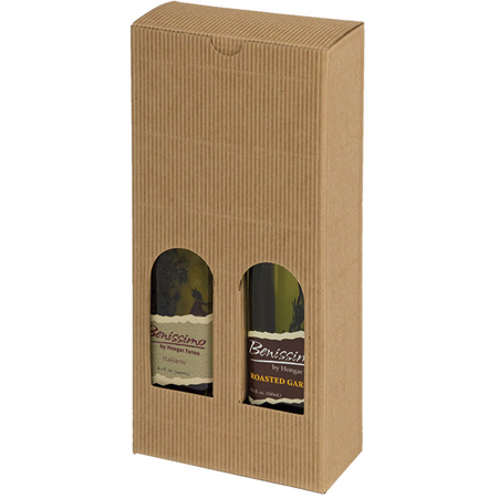 Bottle Box, 2 Bottles (200 ml) - Natural Textured Rib