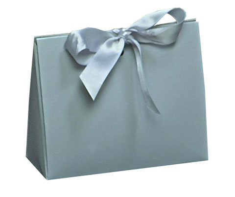 Euro Style Soft-Handle Laminated Paper Purse Bag / Box - Matte Silver