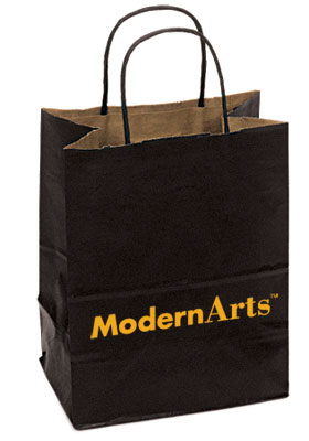 Custom Printed Paper Shopping Bags - Kraft with Twisted Paper Handles and Black Tint - 3 Sizes Custom Printed Paper Shopping Bags - Kraft with Twisted Paper Handles and Black Tint - 3 Sizes