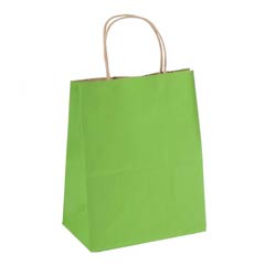50% Recycled Kraft Bag with Paper Twisted Kraft Handles - Bright Green