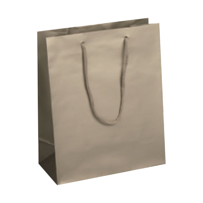 Paper Euro Tote Shopping Bags - Matte Champagne, Rope Handles