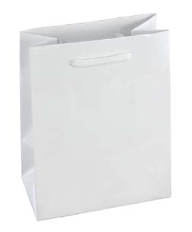 White Matte Laminated With Cotton Cord Handles - Assorted Sizes White Matte Laminated With Cotton Cord Handles - Assorted Sizes